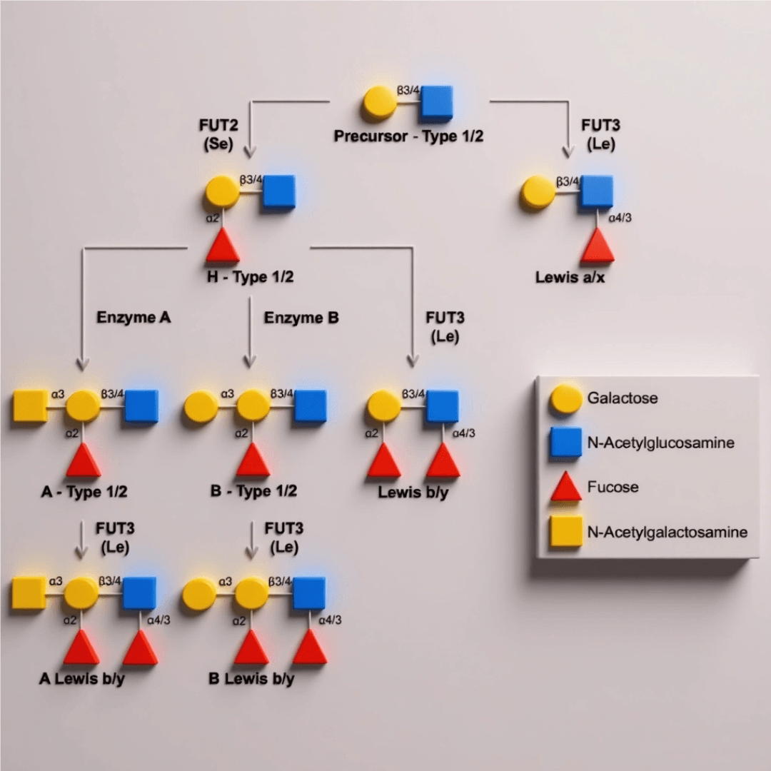 Fucosylation biosynthesis pathway diagram